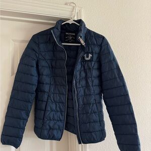 Women’s true religion slim Puffer Jacket with Rhinestone Logo XS